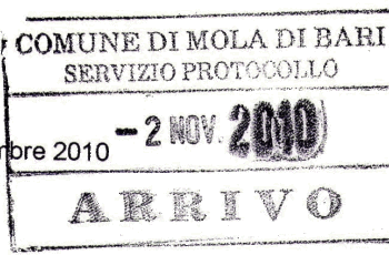 Protocolando os documentos na Itália
