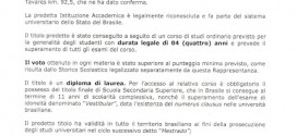 Universidade na Italia – A ‘dichiarazione di valore’ – Parte II