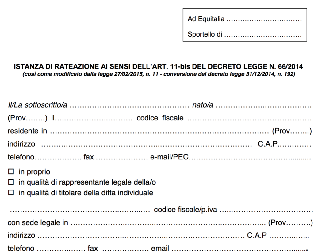 formulário italiano